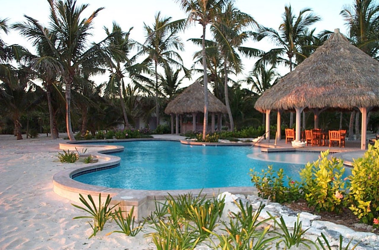Beachside pool in a tropical setting