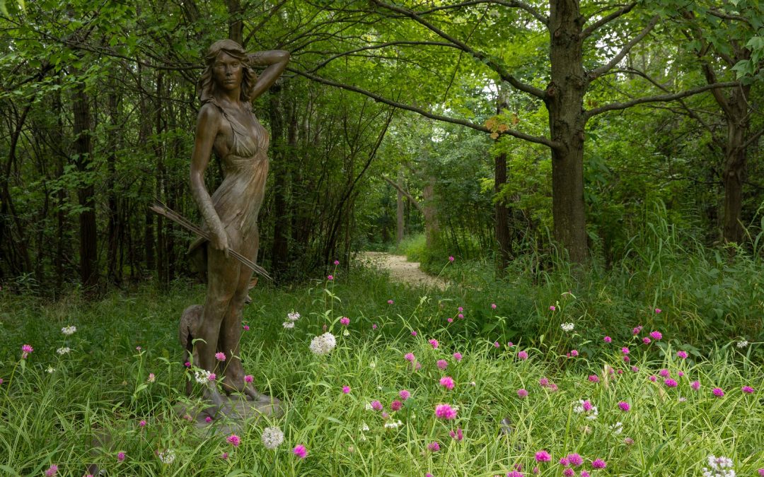 Natural Path with a Statue